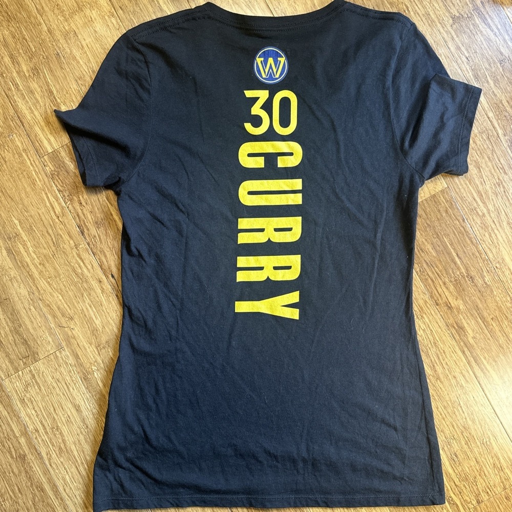 Women's Golden State Warriors Stephen Curry Black Playmaker V-Neck Shirt Small